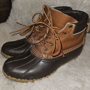 L.L. Bean Vintage Duck Boots Women's Size 8 Medium Width Leather Waterproof
